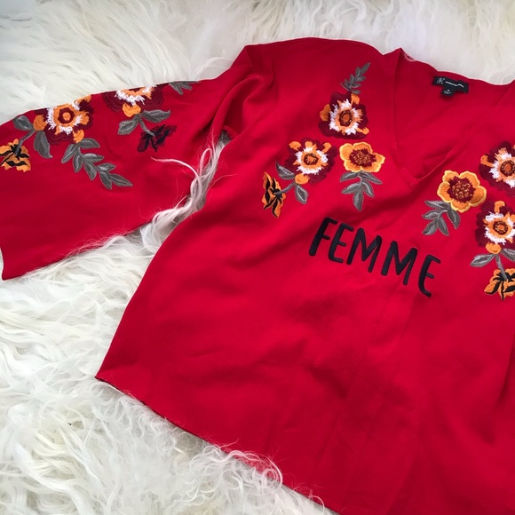 Inc International Concepts Top Embroidered Floral - Picture 4 of 8